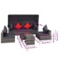 vidaXL Set de sofás de jardín 7 piezas y cojines ratán sintético gris vidaXL Set de sofás de jardín 7 piezas y cojines ratán sintético gris