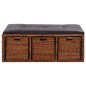 vidaXL Banco con 3 cestas hierba marina 105x40x42 cm marrón vidaXL Banco con 3 cestas hierba marina 105x40x42 cm marrón
