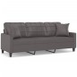 vidaXL Sofá de 3 plazas con cojines cuero sintético gris 180 cm vidaXL Sofá de 3 plazas con cojines cuero sintético gris 180 cm