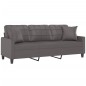 vidaXL Sofá de 3 plazas con cojines cuero sintético gris 180 cm vidaXL Sofá de 3 plazas con cojines cuero sintético gris 180 cm