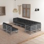 vidaXL Muebles de jardín 8 pzas y cojines madera maciza pino vidaXL Muebles de jardín 8 pzas y cojines madera maciza pino