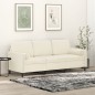 vidaXL Sofá de 3 plazas con cojines terciopelo color crema 180 cm vidaXL Sofá de 3 plazas con cojines terciopelo color crema 180 cm