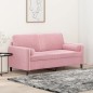 vidaXL Sofá de 2 plazas con cojines terciopelo rosa 140 cm