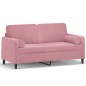 vidaXL Sofá de 2 plazas con cojines terciopelo rosa 140 cm