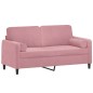vidaXL Sofá de 2 plazas con cojines terciopelo rosa 140 cm