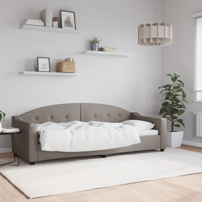 vidaXL Sofá cama tela gris taupe 80x200 cm vidaXL Sofá cama tela gris taupe 80x200 cm