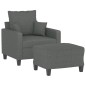vidaXL Sillón con taburete tela gris oscuro 60 cm vidaXL Sillón con taburete tela gris oscuro 60 cm