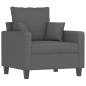 vidaXL Sillón con taburete tela gris oscuro 60 cm vidaXL Sillón con taburete tela gris oscuro 60 cm