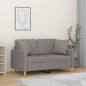 vidaXL Sofá de 2 plazas con cojines tela gris claro 120 cm vidaXL Sofá de 2 plazas con cojines tela gris claro 120 cm