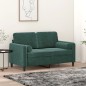 vidaXL Sofá de 2 plazas con cojines terciopelo verde oscuro 120 cm vidaXL Sofá de 2 plazas con cojines terciopelo verde oscuro 120 cm
