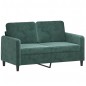 vidaXL Sofá de 2 plazas con cojines terciopelo verde oscuro 120 cm vidaXL Sofá de 2 plazas con cojines terciopelo verde oscuro 120 cm