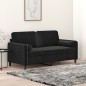 vidaXL Sofá de 2 plazas con cojines terciopelo negro 140 cm vidaXL Sofá de 2 plazas con cojines terciopelo negro 140 cm