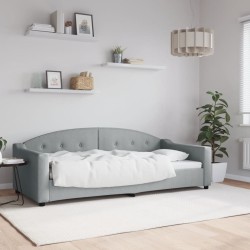 vidaXL Sofá cama tela gris claro 90x200 cm