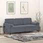 vidaXL Sofá de 3 plazas con cojines terciopelo gris oscuro 180 cm vidaXL Sofá de 3 plazas con cojines terciopelo gris oscuro 180 cm
