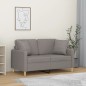 vidaXL Sofá de 2 plazas con cojines tela gris taupe 120 cm