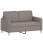 vidaXL Sofá de 2 plazas con cojines tela gris taupe 120 cm
