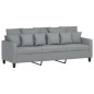 vidaXL Sofá de 3 plazas con taburete de tela gris claro 180 cm vidaXL Sofá de 3 plazas con taburete de tela gris claro 180 cm