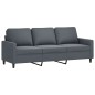 vidaXL Sofá de 3 plazas con taburete de terciopelo gris oscuro 180 cm vidaXL Sofá de 3 plazas con taburete de terciopelo gris oscuro 180 cm
