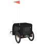 vidaXL Remolque de bicicleta mascotas hierro tela Oxford negro vidaXL Remolque de bicicleta mascotas hierro tela Oxford negro