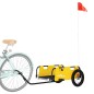 vidaXL Remolque para bicicletas hierro y tela Oxford amarillo vidaXL Remolque para bicicletas hierro y tela Oxford amarillo