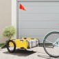 vidaXL Remolque para bicicletas hierro y tela Oxford amarillo vidaXL Remolque para bicicletas hierro y tela Oxford amarillo