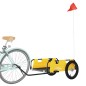 vidaXL Remolque para bicicletas hierro y tela Oxford amarillo vidaXL Remolque para bicicletas hierro y tela Oxford amarillo