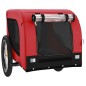 vidaXL Remolque de bicicleta mascotas hierro tela Oxford rojo negro