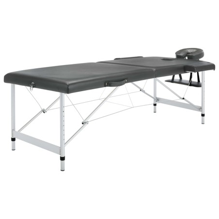vidaXL Camilla de masaje 2 zonas marco aluminio antracita 186x68 cm