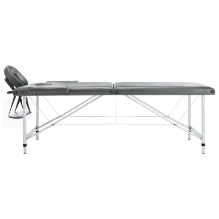 vidaXL Camilla de masaje 2 zonas marco aluminio antracita 186x68 cm