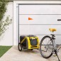 vidaXL Remolque de bicicleta mascotas hierro tela Oxford amarillo gris vidaXL Remolque de bicicleta mascotas hierro tela Oxford amarillo gris