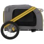 vidaXL Remolque de bicicleta mascotas hierro tela Oxford amarillo gris vidaXL Remolque de bicicleta mascotas hierro tela Oxford amarillo gris