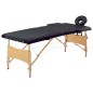 vidaXL Camilla de masaje plegable 2 zonas madera negro vidaXL Camilla de masaje plegable 2 zonas madera negro