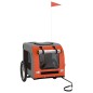 vidaXL Remolque de bicicleta mascotas hierro tela Oxford naranja gris vidaXL Remolque de bicicleta mascotas hierro tela Oxford naranja gris