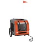 vidaXL Remolque de bicicleta mascotas hierro tela Oxford naranja gris vidaXL Remolque de bicicleta mascotas hierro tela Oxford naranja gris