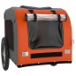 vidaXL Remolque de bicicleta mascotas hierro tela Oxford naranja gris vidaXL Remolque de bicicleta mascotas hierro tela Oxford naranja gris