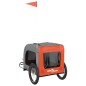 vidaXL Remolque de bicicleta mascotas hierro tela Oxford naranja gris vidaXL Remolque de bicicleta mascotas hierro tela Oxford naranja gris