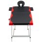 vidaXL Camilla de masaje plegable 2 zonas aluminio negro y rojo vidaXL Camilla de masaje plegable 2 zonas aluminio negro y rojo