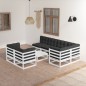 vidaXL Muebles de jardín 8 pzas y cojines madera maciza pino vidaXL Muebles de jardín 8 pzas y cojines madera maciza pino