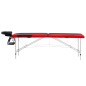 vidaXL Camilla de masaje plegable 2 zonas aluminio negro y rojo vidaXL Camilla de masaje plegable 2 zonas aluminio negro y rojo