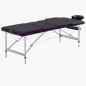 vidaXL Camilla de masaje plegable 3 zonas aluminio negro y morado vidaXL Camilla de masaje plegable 3 zonas aluminio negro y morado