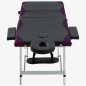 vidaXL Camilla de masaje plegable 3 zonas aluminio negro y morado vidaXL Camilla de masaje plegable 3 zonas aluminio negro y morado
