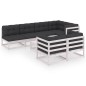vidaXL Muebles de jardín 8 pzas y cojines madera maciza pino vidaXL Muebles de jardín 8 pzas y cojines madera maciza pino
