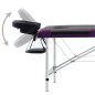 vidaXL Camilla de masaje plegable 3 zonas aluminio negro y morado vidaXL Camilla de masaje plegable 3 zonas aluminio negro y morado