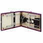 vidaXL Camilla de masaje plegable 3 zonas aluminio negro y morado vidaXL Camilla de masaje plegable 3 zonas aluminio negro y morado