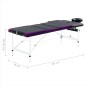 vidaXL Camilla de masaje plegable 3 zonas aluminio negro y morado vidaXL Camilla de masaje plegable 3 zonas aluminio negro y morado