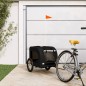 vidaXL Remolque de bicicleta mascotas hierro tela Oxford negro vidaXL Remolque de bicicleta mascotas hierro tela Oxford negro