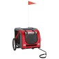 vidaXL Remolque de bicicleta mascotas hierro tela Oxford rojo gris vidaXL Remolque de bicicleta mascotas hierro tela Oxford rojo gris