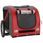 vidaXL Remolque de bicicleta mascotas hierro tela Oxford rojo gris vidaXL Remolque de bicicleta mascotas hierro tela Oxford rojo gris