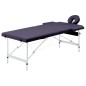 vidaXL Camilla de masaje plegable 2 zonas aluminio morado vidaXL Camilla de masaje plegable 2 zonas aluminio morado