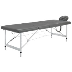 vidaXL Camilla masaje 4 zonas estructura aluminio antracita 186x68 cm